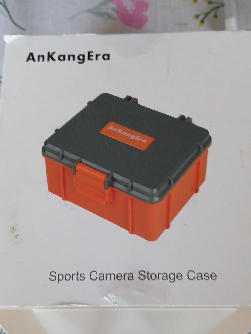 AnKangEra Sports Camera Storage Case Orange and Gray Portable Storage Box